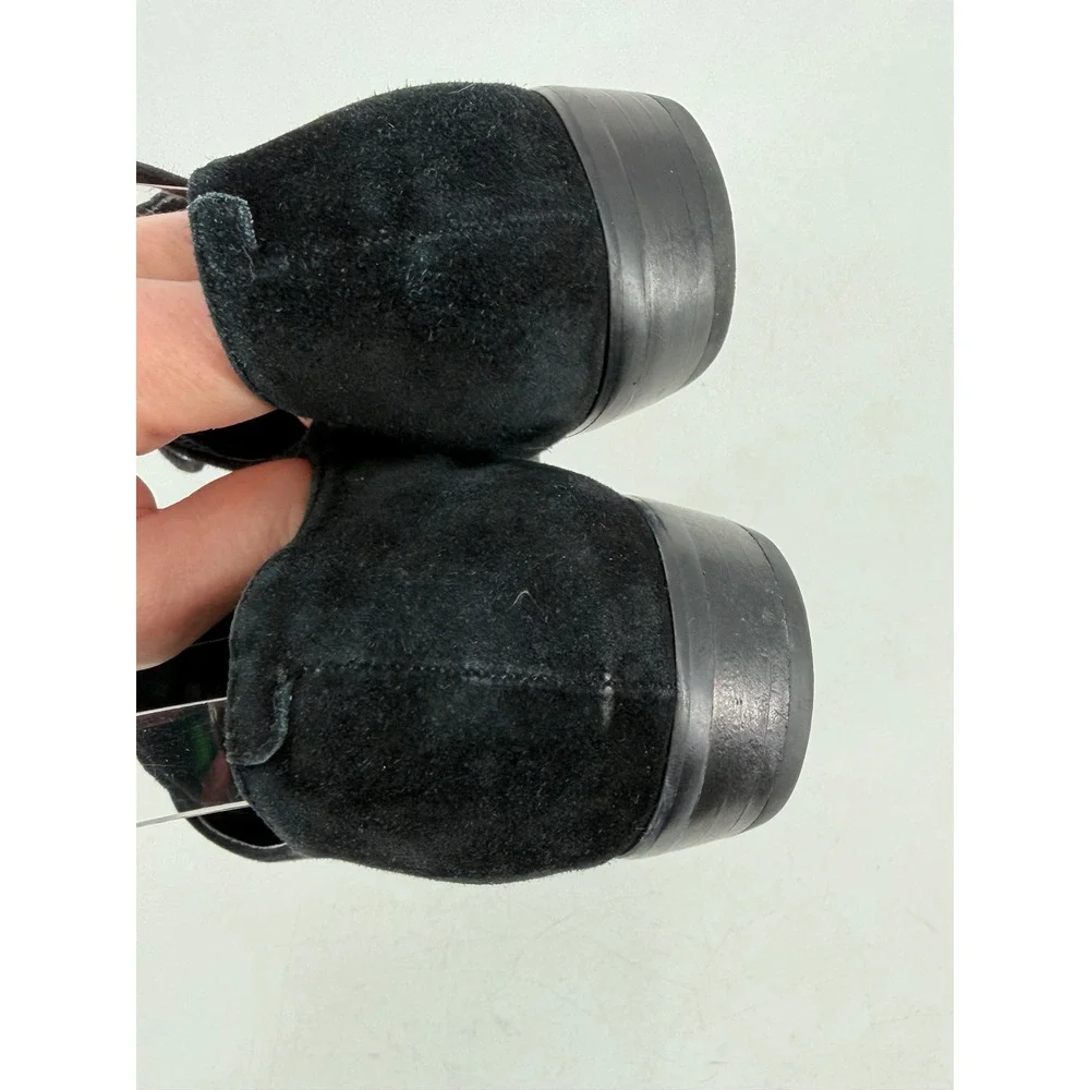 Marc Jacobs Finna Oxford Women Black Suede Leather Pointed Toe Dark Academia 7.5